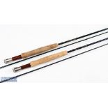 Sharpes of Aberdeen Quarex carbon fly rod 9' 2pc, line 6#, alloy uplocking reel seat and collars,