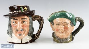 Royal Doulton Fishing Character Jugs, a 18cm tall Complete Angler Izaak Walton, and 15cm tall Auld