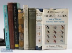 7x Trout and Salmon Fishing Books, to include 1989 A guide to river trout flies John Roberts, 1965 A