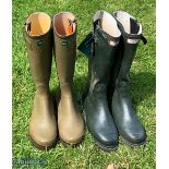 2 x pairs of Wellington Boots to include Le Chameau size 11.5 UK (46) these have had the press-