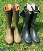 2 x pairs of Wellington Boots to include Le Chameau size 11.5 UK (46) these have had the press-