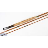 J Crowe & Son Dundee the supreme split cane fly rod 10 ft 3pc alloy up locking reel seat red Agate