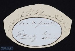 NAVAL - THOMAS MASTERMAN HARDY ('Kiss me Hardy') signature with a few words from the end of a letter