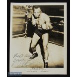 SPORT - BOXING - JERSEY JOE WALCOTT vintage8x10 bw photograph showing Walcott in the ring signed '