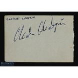 ENTERTAINMENT - HOLLYWOOD - CHARLIE CHAPLIN - signature on a small album leaf, bearing the signature
