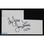 ENTERTAINMENT - HOLLYWOOD - JERRY LEWIS signature on a card dated 12/72.
