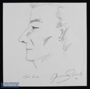 ENTERTAINMENT - JOHN GOLD ORIGNAL SKETCH in pencil and ink dated 91, measures 25x25cm approx..