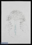 AUTOGRAPH - AUTHOR - JEANETTE WINTERSON ORIGINAL SKETCH in pencil and ink, measures 21x30cm