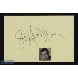 ENTERTAINMENT - HOLLYWOOD - JOSEPH COTTON signature on a card with a small hs photograph