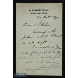 ART - SIR LUKE FILDES - illustrator of Charles Dickens novels. Autograph letter signed dated October