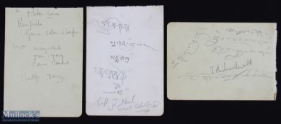 MOUNT EVEREST 1924 EXPEDITION remarkable group of three album pages bearing the signatures of