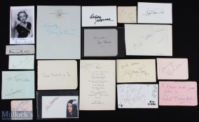 ENTERTAINMENT - FEMALE STARS group of signed pieces by leading female actresses/film stars