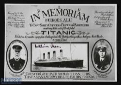 TITANIC - MILLVINA DEAN - THE LAST SURVIVOR OF THE TITANIC DISASTER memorial card featuring a