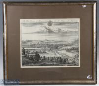GLOUCESTER PANORAMIC VIEW - Johannes Kip The West Prospect of Gloucester City - Rare first edition