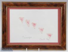 QUENTIN CRISP (1908-1999) AUTOGRAPHED ORIGINAL DRAWING ENTITLED 'TRIANGLES' signed in pencil '