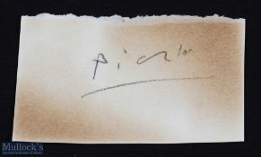 ART - PABLO PICASSO - pencil signature on a slip of paper