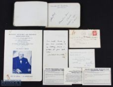 CHURCHILL (WINSTON) full signature in ink on an album page dated October 31st 1947 along with the