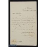 ART - DAVID WILKIE autograph letter signed to Thomas Bigge dated April 2nd 1830, saying that he