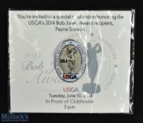 2014 USGA "Bob Jones Player Award" invitation enamel lapel pin badge - recipient Payne Stewart