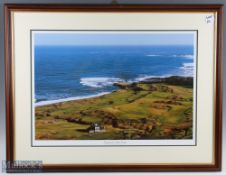 A large original Kingsbarns golf club print, framed and mounted under glass - size #67cm x 90cm