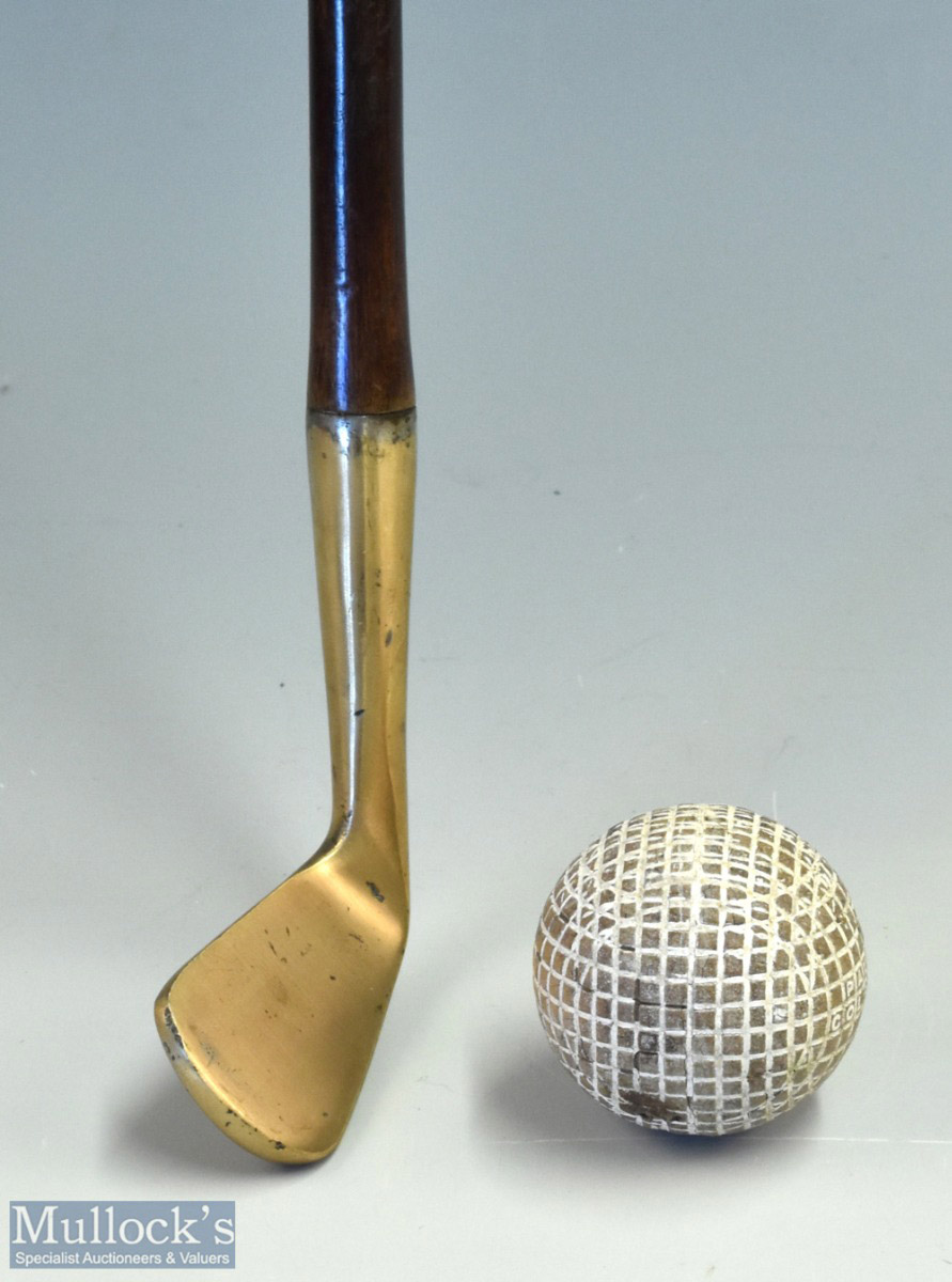 Unnamed diamond back iron Sunday Golf walking stick with no maker's marks apparent, polished brass - Image 2 of 2