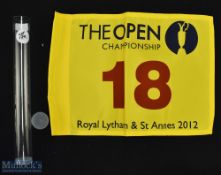 2012 Official Open Golf Championship Replica 18th hole pin flag played at Royal Lytham and St