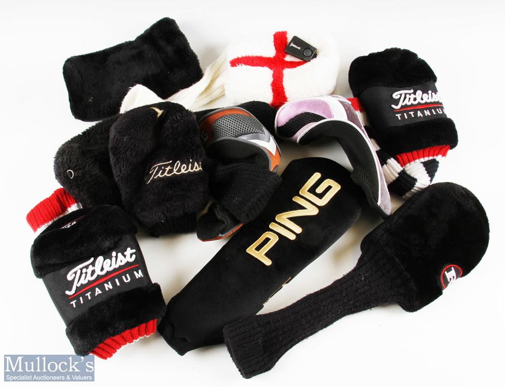 A collection of Golf Club Head covers, to include makers of Ping, Titleist, Titanium, Ram (10)