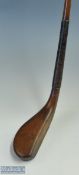 Fine unnamed Feather ball era Longnose light-stained fruit wood putter circa early 19th c - the toed