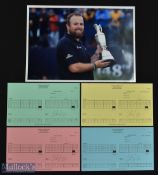 Shane Lowry (Open Winner) Autographed Set of 4x 2019 Open Championship Royal Portrush Official