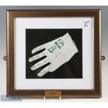 Signed Golf Glove Ernie Els South African Golfer, a white glove used, with dedication to Ian