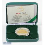 2015 Masters Golf Tournament Commemorative silver and gilt medal - winner Jordan Spieth ltd ed no