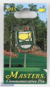 2015 Masters Golf Tournament Commemorative enamel pin badge - won by Jordan Spieth - on the original