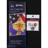 2x 2008 Ryder Cup Valhalla official items - Ryder Cup 'Post Ballmark Set' to include 3 various