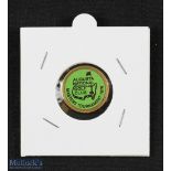 Original 1976 US Masters Golf Tournament Ball Marker - (won by Raymond Floyd) brass holder c/w brass