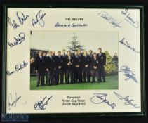 Multi-signed 1993 European Ryder Cup Team Display features Seve Ballesteros, Colin Montgomerie, Nick