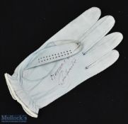 Rare Seve Ballesteros signed Masters sky blue Golf Glove - signed in pen to the palm 'Masters 80, 83