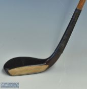 Auchterlonie Special dark stained persimmon late long nose scare neck putter - stamped with makers