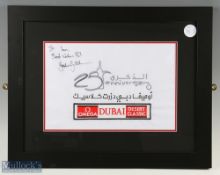 2014 Dubai Desert Classic golf tournament won by Stephen Gallacher with a dedication to Ian framed