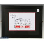 2014 Dubai Desert Classic golf tournament won by Stephen Gallacher with a dedication to Ian framed