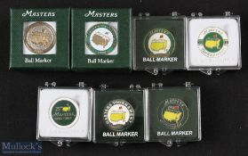 Collection of Official Masters Tournament enamel golf ball markers from 2007-2013 (7) - including