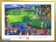 Leroy Neiman/Ian Poulter Signed 37th Ryder Cup 2008 colour poster print played at Valhalla Golf Club