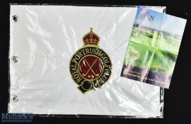 Royal Portrush Golf Club replica embroidered pin flag and Open Golf Championship items (3) - venue