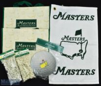 Collection of Official Masters Golfing Merchandise (5) to include Masters green and white woven