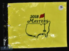 2018 Official Masters Golf Tournament replica embroidered pin flag - won by Patrick Reed complete