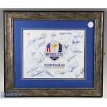 2014 European Ryder Cup multi signed flag signed by all players vice captains and captains, to