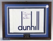 2004 Dunhill Links Pin Flag signed Stephen Gallacher, with a dedication to Ian, framed and mounted