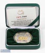 2019 Masters Golf Tournament Commemorative silver and gilt medal - winner ltd ed no 145/500