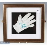 Signed Golf Glove Stephen Gallacher Scottish Golfer, a white glove used, with dedication to Ian