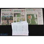 2010 Masters Golf Tournament collection of Pairings and Starting Times sheets and The Augusta