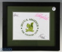 US amateur Golf Championship in 2013 flag signed by Matt Fitzpatrick and runner-up Oliver Goss and